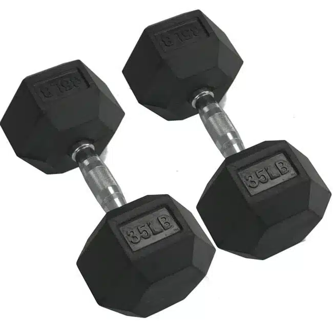 Rubber Hex Dumbbell - Pairs - Image 8